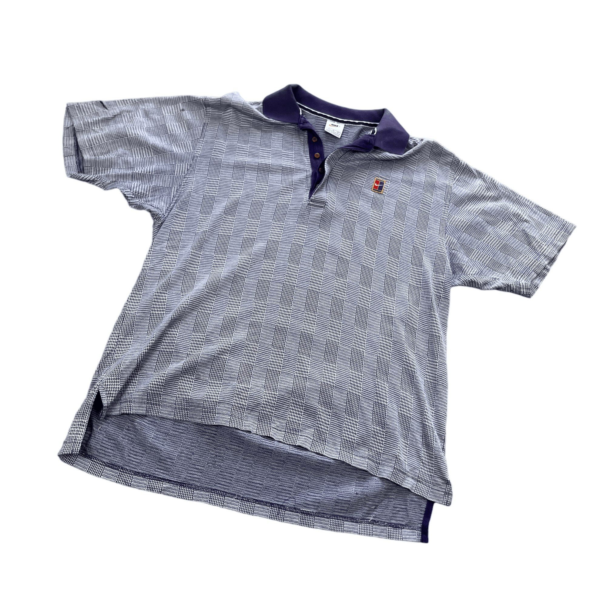 Vintage 90s Purple Nike Court Polo Shirt - Medium - The Streetwear Studio