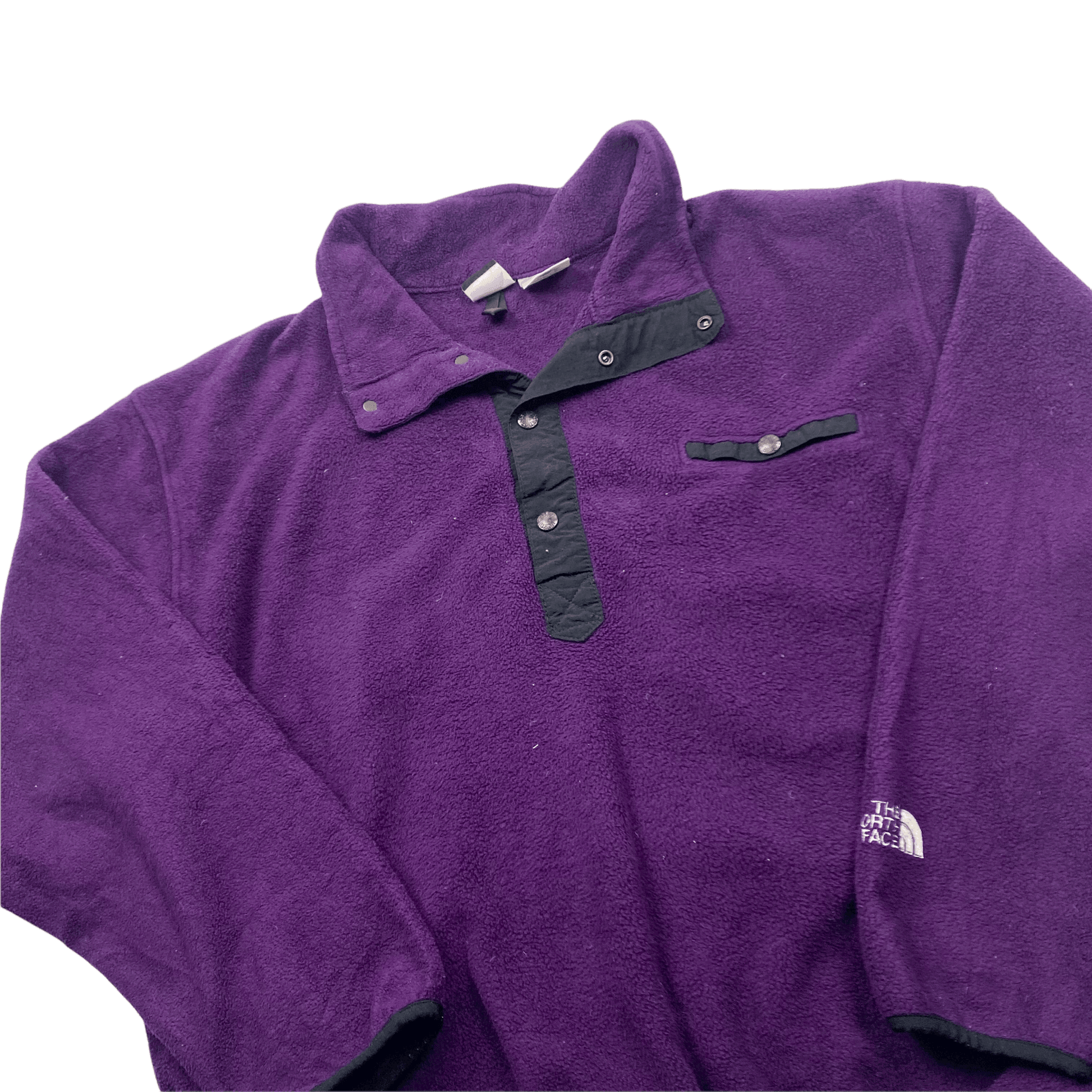 Vintage 90s Purple The North Face (TNF) Quarter Button Fleece - Extra Large - The Streetwear Studio