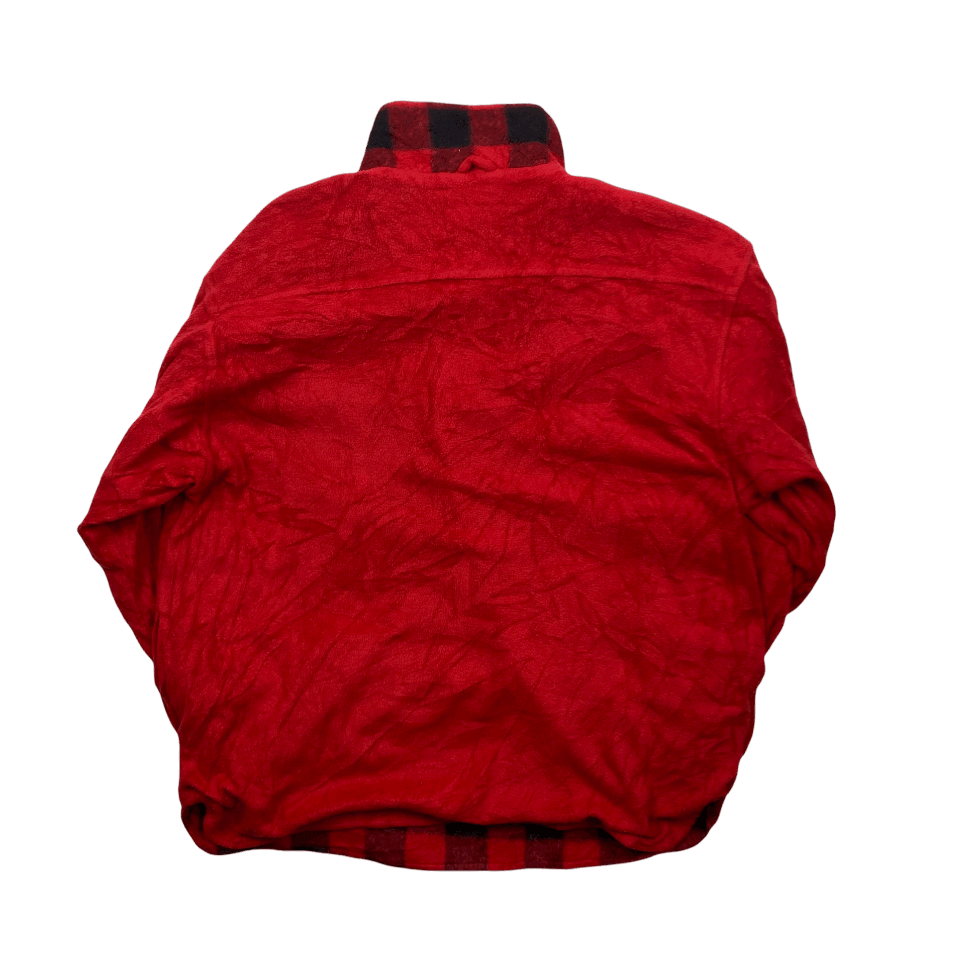 Vintage 90s Red + Black Marlboro Spell-Out Quarter Zip Reversible Fleece - Extra Large - The Streetwear Studio