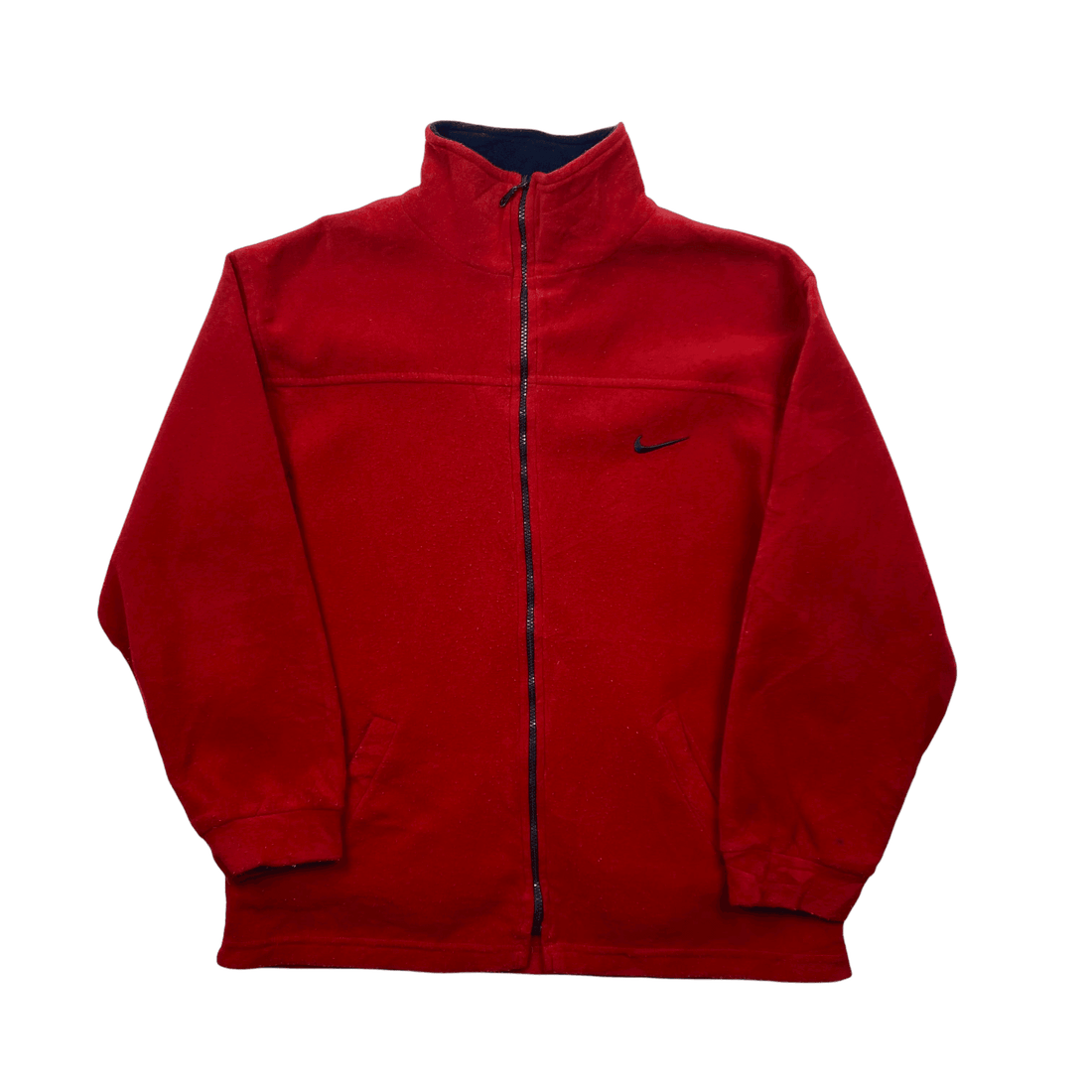 Vintage 90s Red Nike Full Zip Fleece - Large - The Streetwear Studio