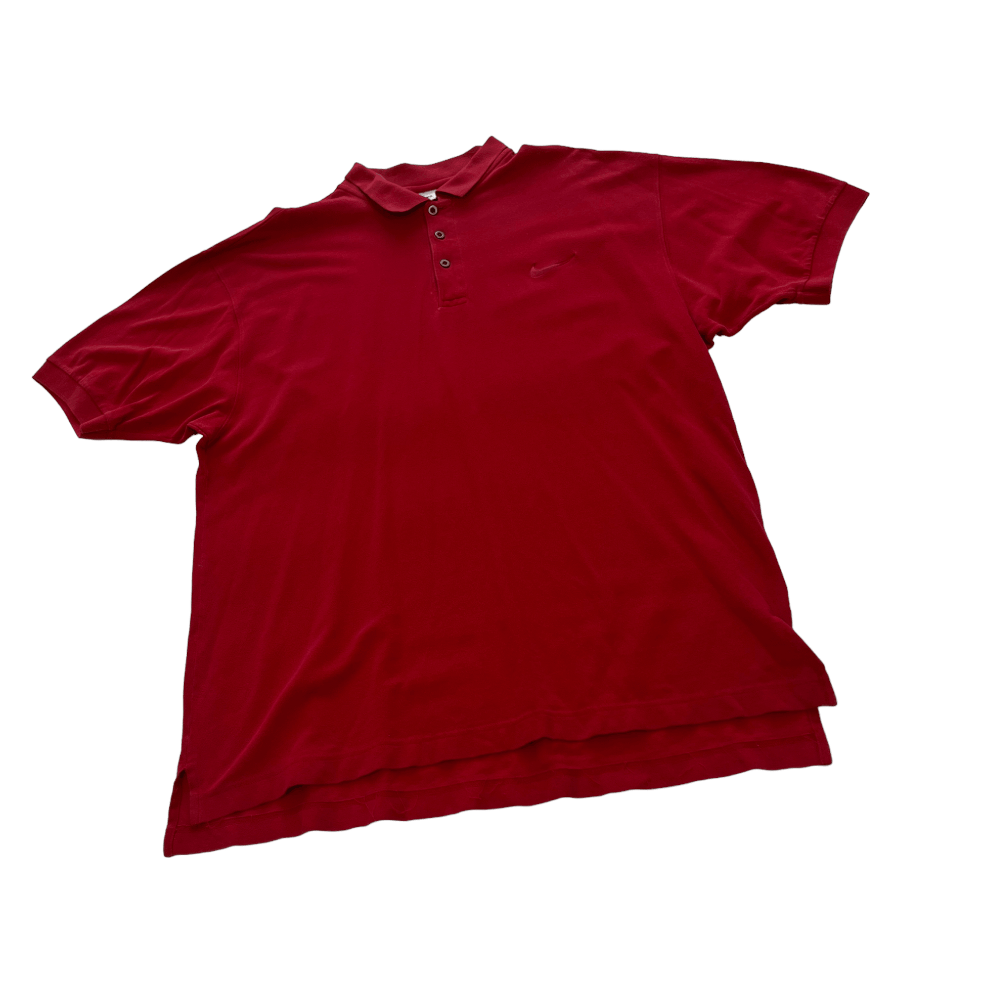 Vintage 90s Red Nike Polo Shirt - Large (Recommended Size - Extra Large) - The Streetwear Studio