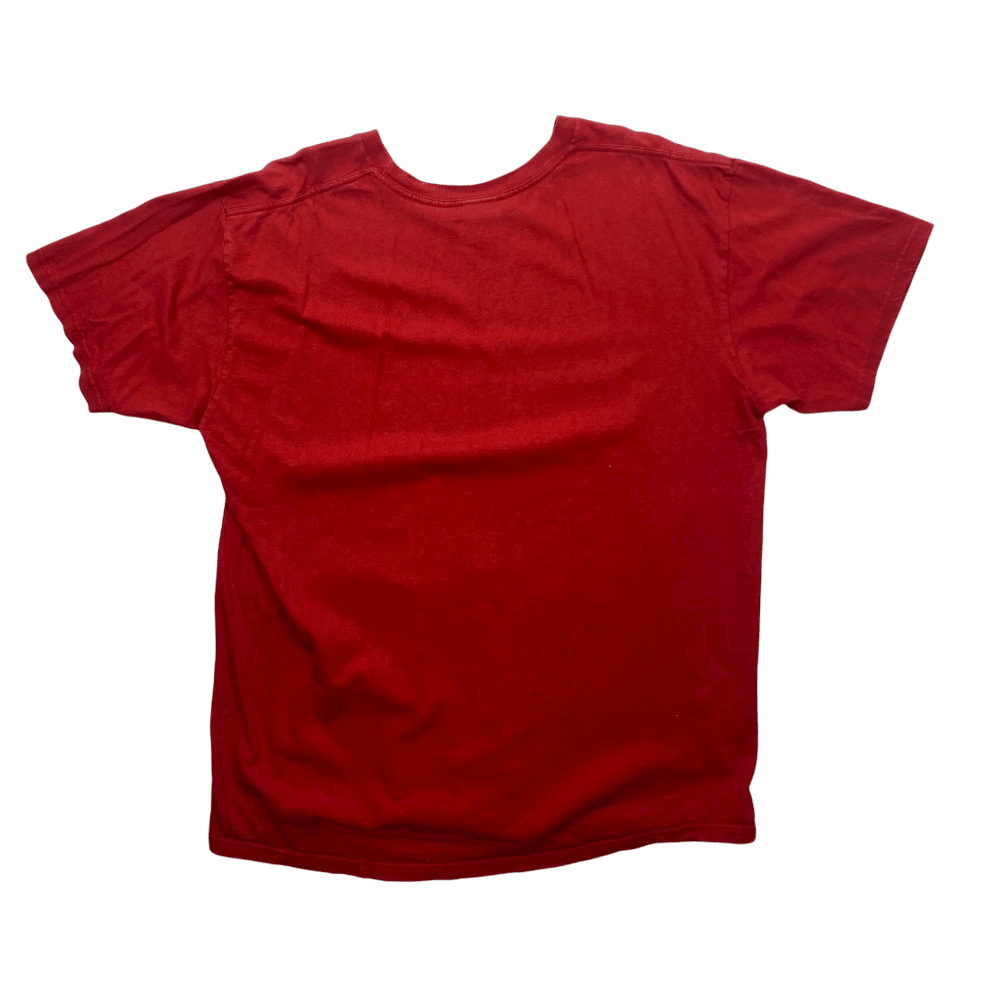 Vintage 90s Red Nike Spell-Out + Centre Swoosh Tee - Extra Large - The Streetwear Studio