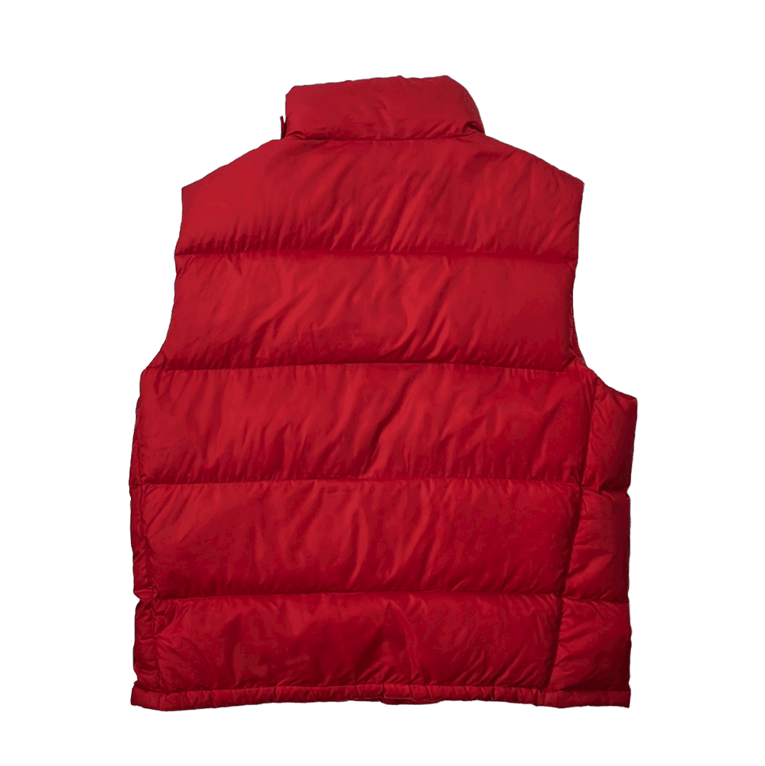 Vintage 90s Red Polo Ralph Lauren Puffer Gilet - Extra Large - The Streetwear Studio