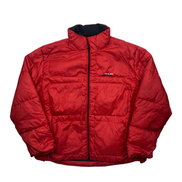 Vintage 90s Red Polo Sport Spell-Out Puffer Coat/ Jacket - Extra Large - The Streetwear Studio