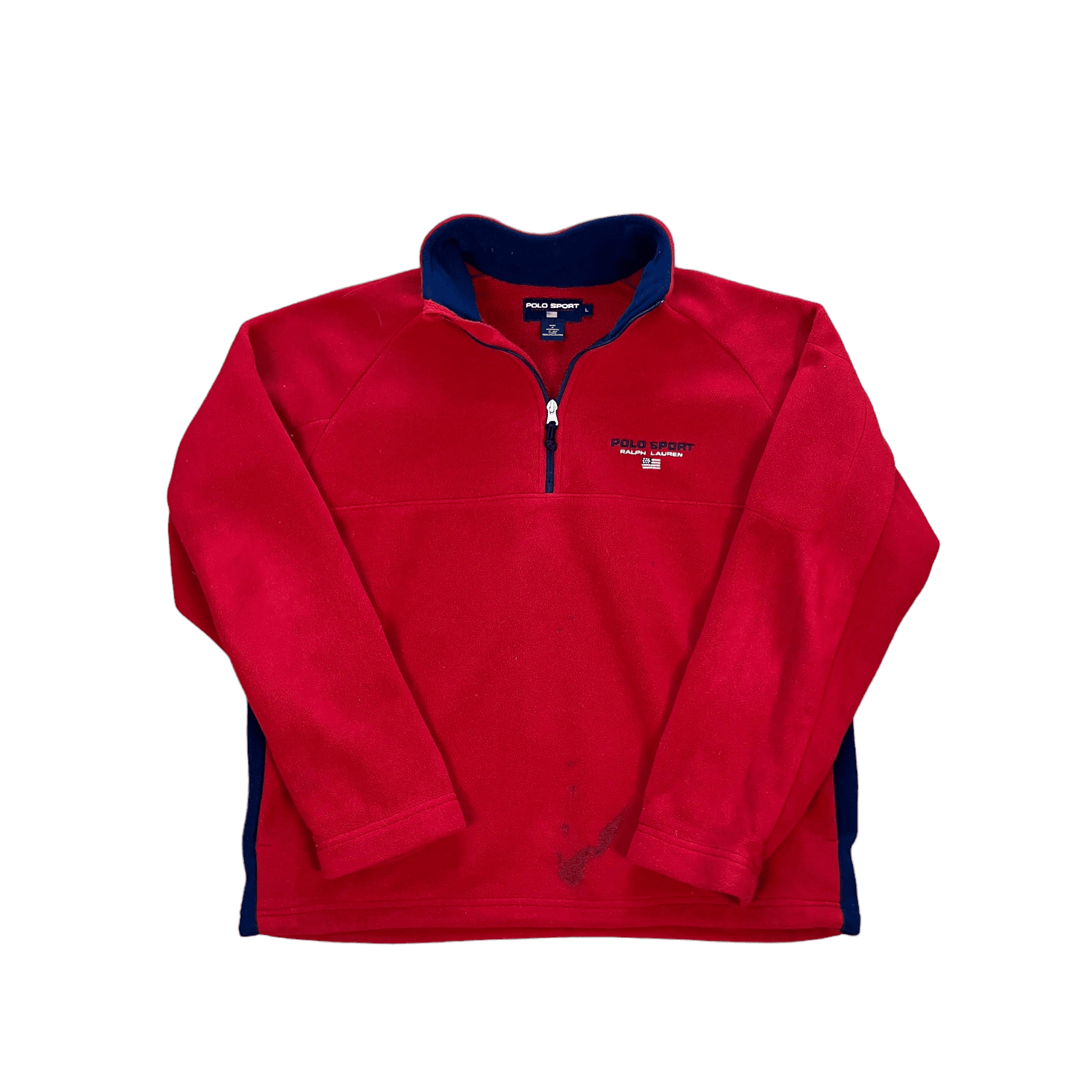 Vintage 90s Red Ralph Lauren Polo Sport Quarter Zip Fleece Large