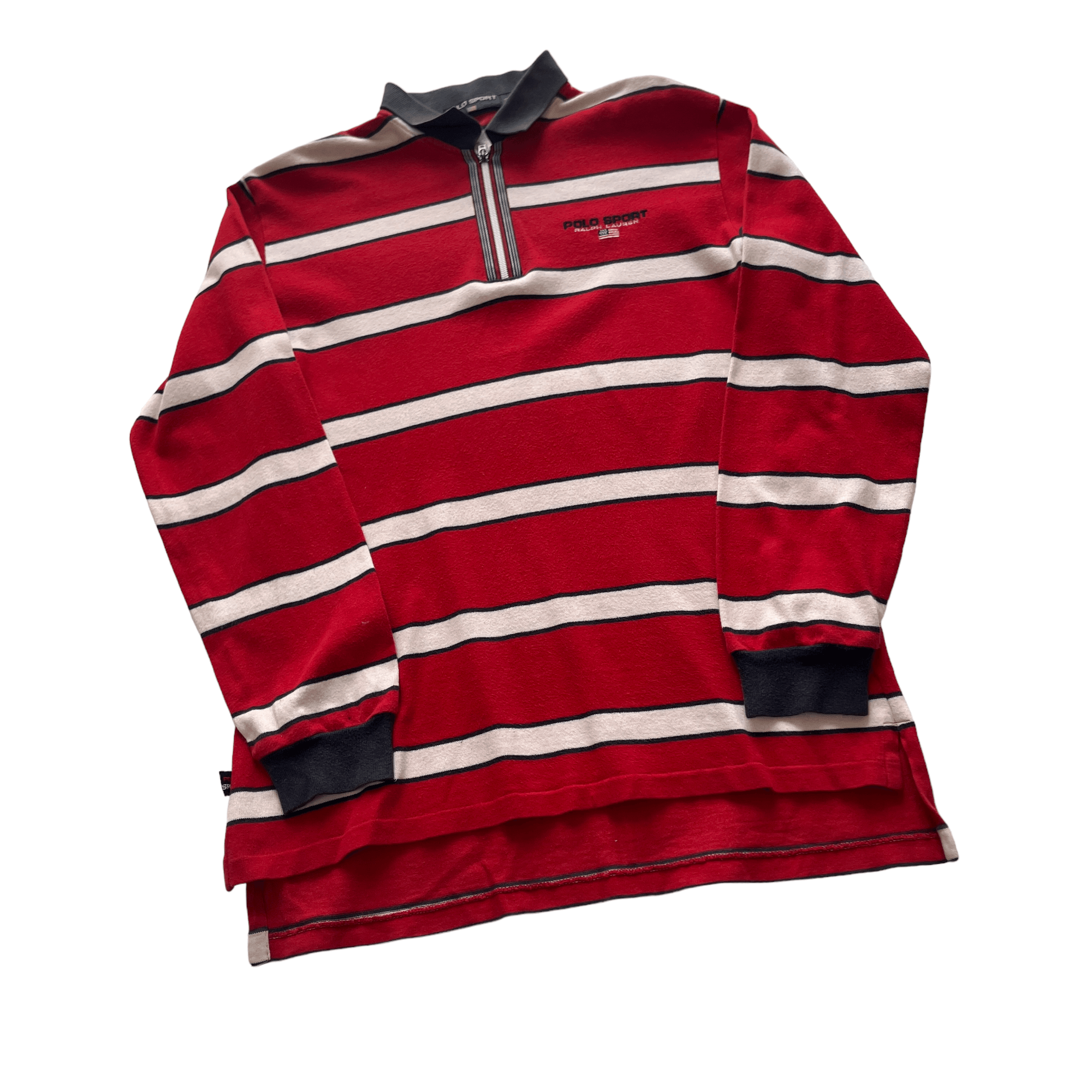 Vintage 90s Red Ralph Lauren Polo Sport Quarter Zip Fleece - Large