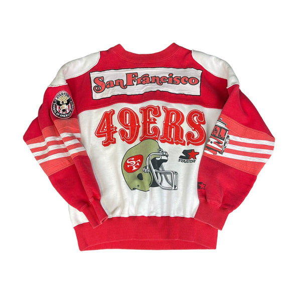 Vintage 90s Red + White Starter San Francisco 49ers Sweatshirt - Large