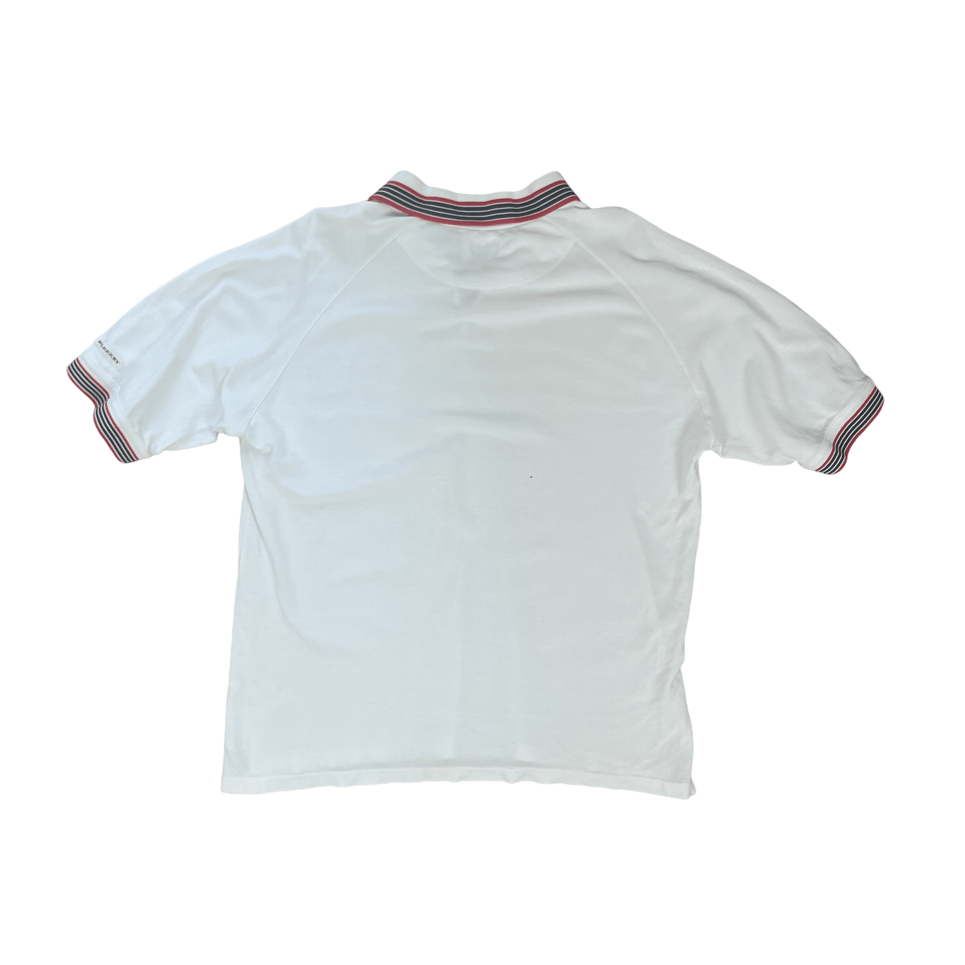 Vintage 90s White Burberry Golf Polo Shirt - Large - The Streetwear Studio