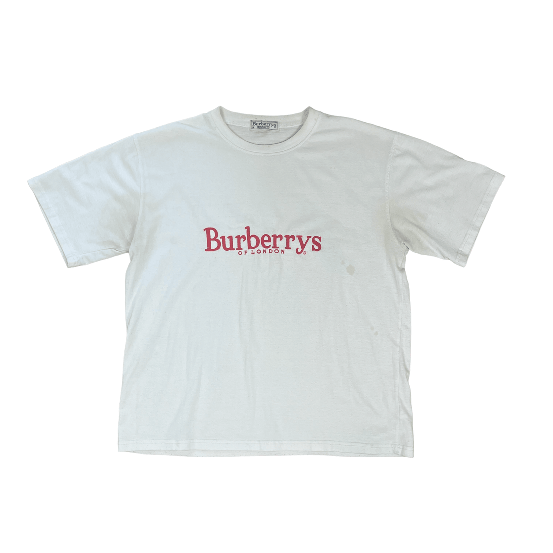 Vintage 90s White Burberry Spell-Out Tee - Medium - The Streetwear Studio