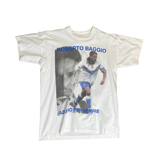 Vintage 90s White Inter Milan Baggio Tee - Small - The Streetwear Studio