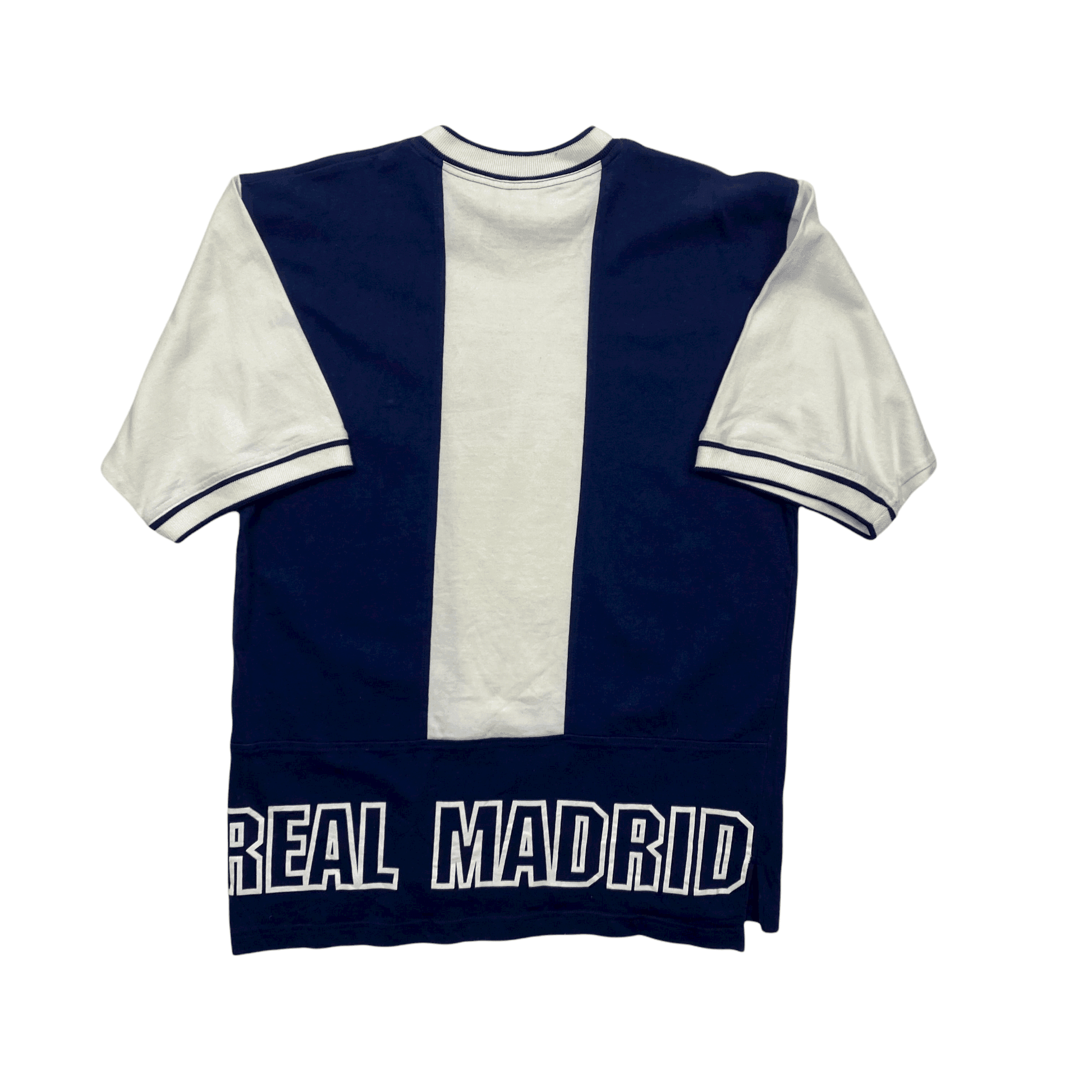 Vintage 90s White + Navy Blue Nike Real Madrid Football Tee - Small (Recommended Size - Medium) - The Streetwear Studio