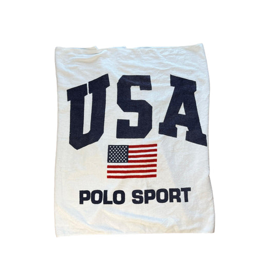 Vintage 90s White Ralph Lauren Polo Sport Towel - The Streetwear Studio