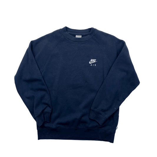 Vintage 90s Women's Navy Blue Nike Air Spell-Out Sweatshirt - Recommended Size - Medium - The Streetwear Studio
