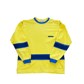 Vintage 90s Yellow, Blue + Black Adidas Sweatshirt - Extra Large - The Streetwear Studio