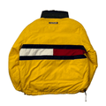 Vintage 90s Yellow + Navy Blue Tommy Hilfiger Reversible Puffer Coat/ Jacket - Large - The Streetwear Studio