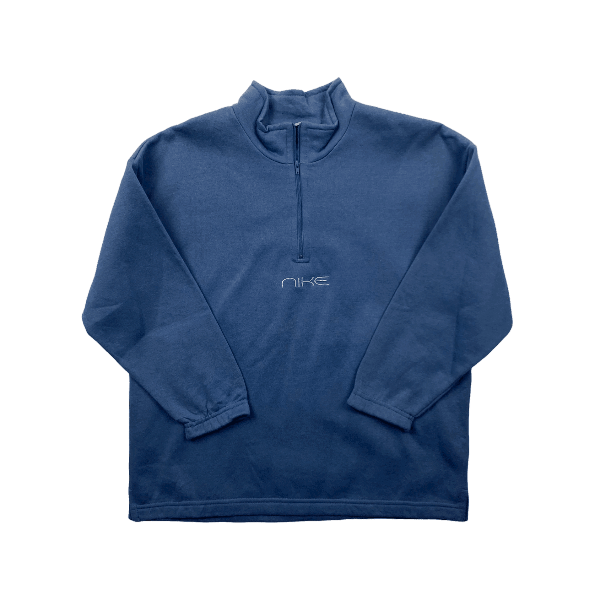 Vintage Baby Blue Women s Nike Centre Spell Out Logo 1 4 Zip Sweatshirt L