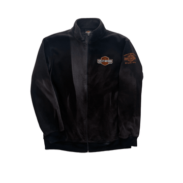 Vintage Black Harley Davidson Full Zip Fleece - Large - The Streetwear Studio
