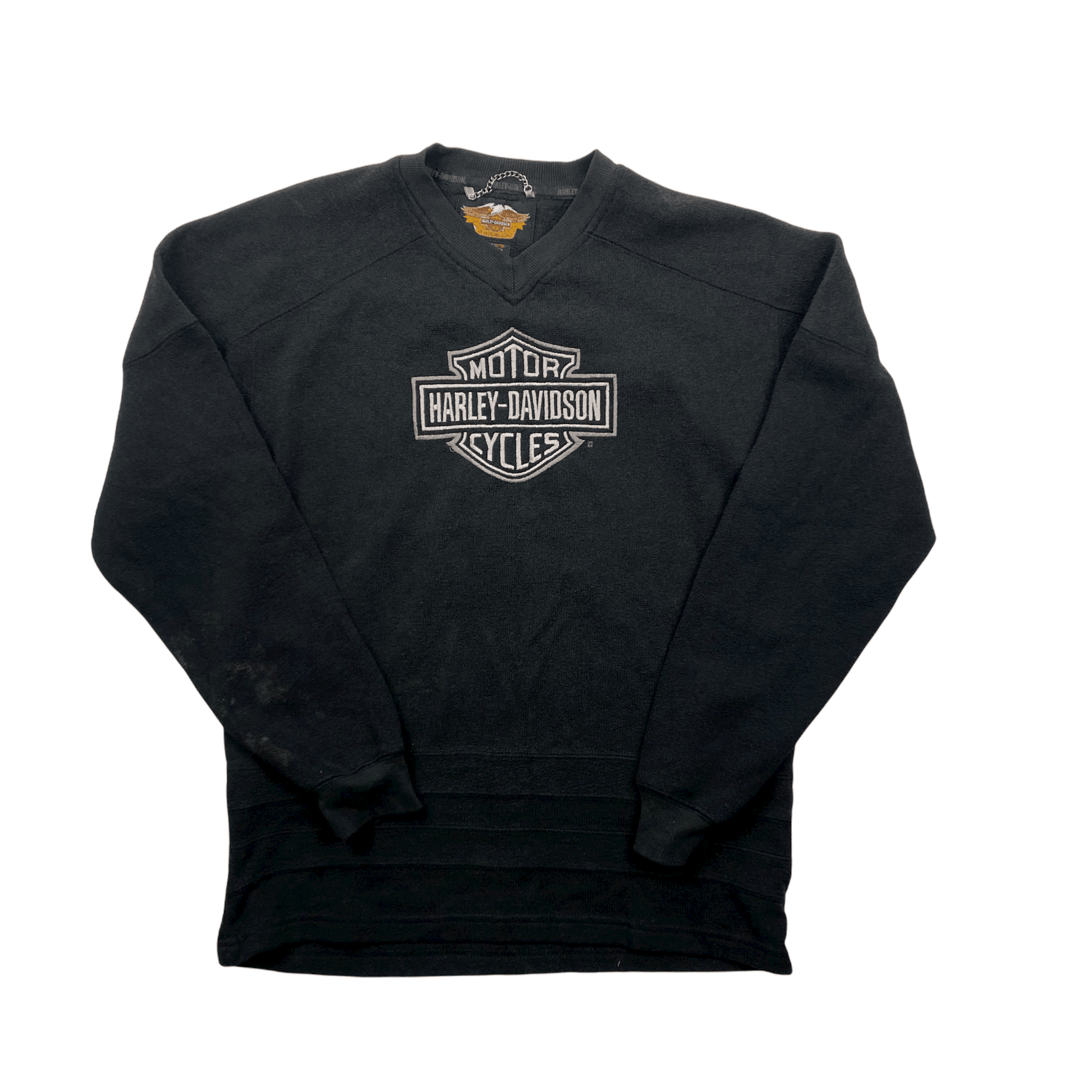 Vintage Black Harley Davidson Spell-Out Sweatshirt - Medium - The Streetwear Studio