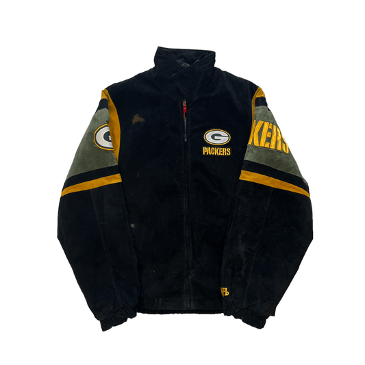 Vintage Black NFL Green Bay Packers Leather Jacket - Large - The Streetwear Studio