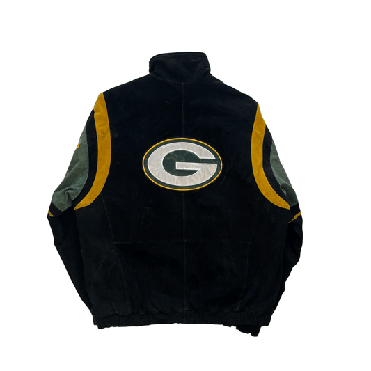 Vintage Black NFL Green Bay Packers Leather Jacket - Large - The Streetwear Studio