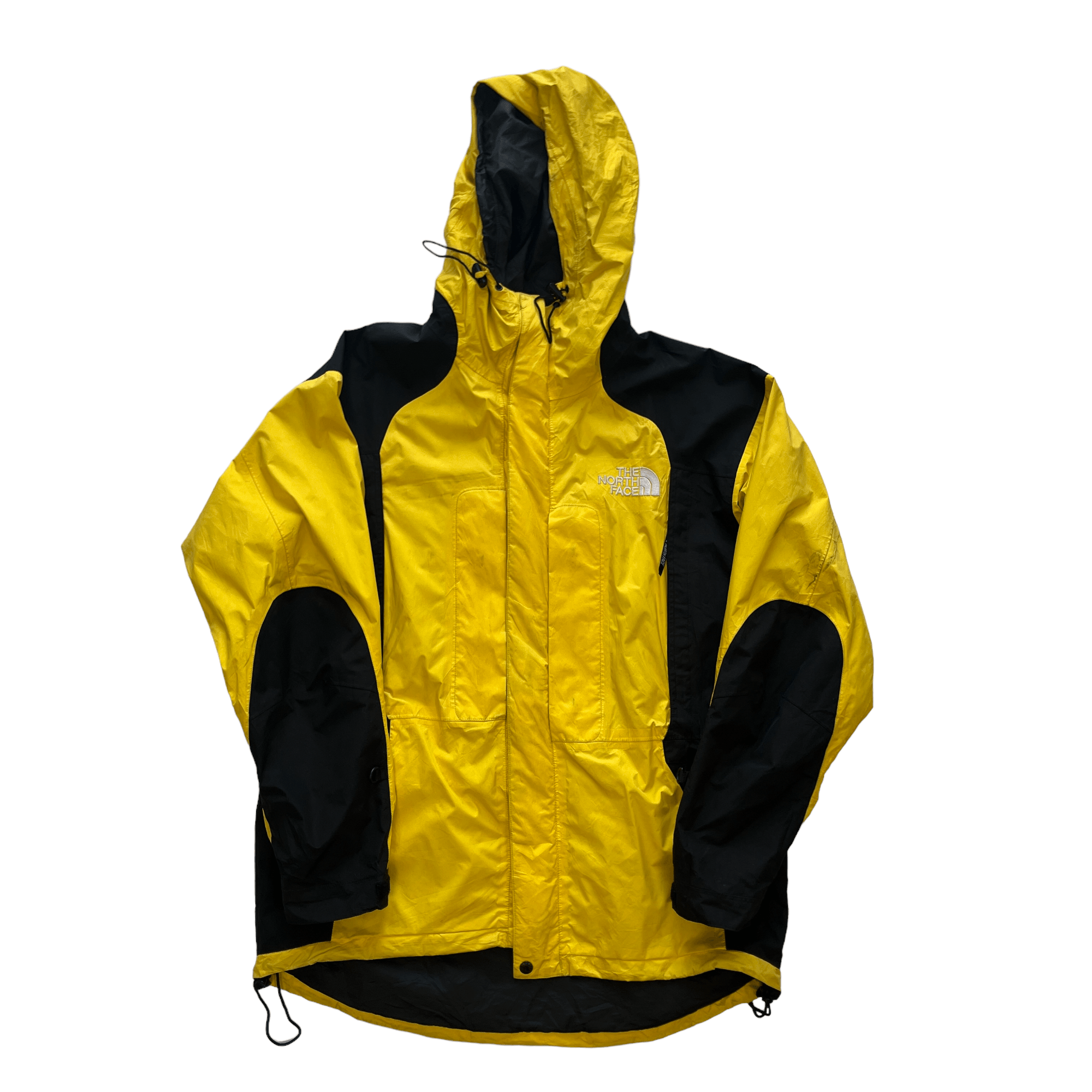 Vintage Black + Yellow The North Face (TNF) Gore-Tex Jacket - Large