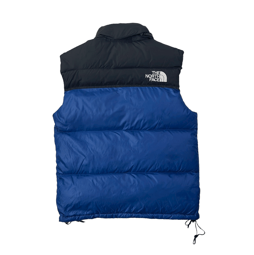 Vintage Blue + Black The North Face (TNF) 700 Puffer Gilet - Small - The Streetwear Studio