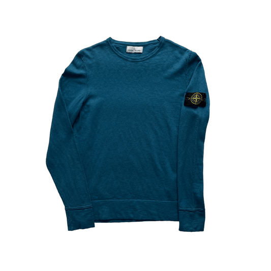 Vintage Blue Stone Island Sweatshirt - Medium - The Streetwear Studio