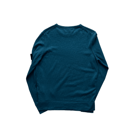 Vintage Blue Stone Island Sweatshirt - Medium - The Streetwear Studio