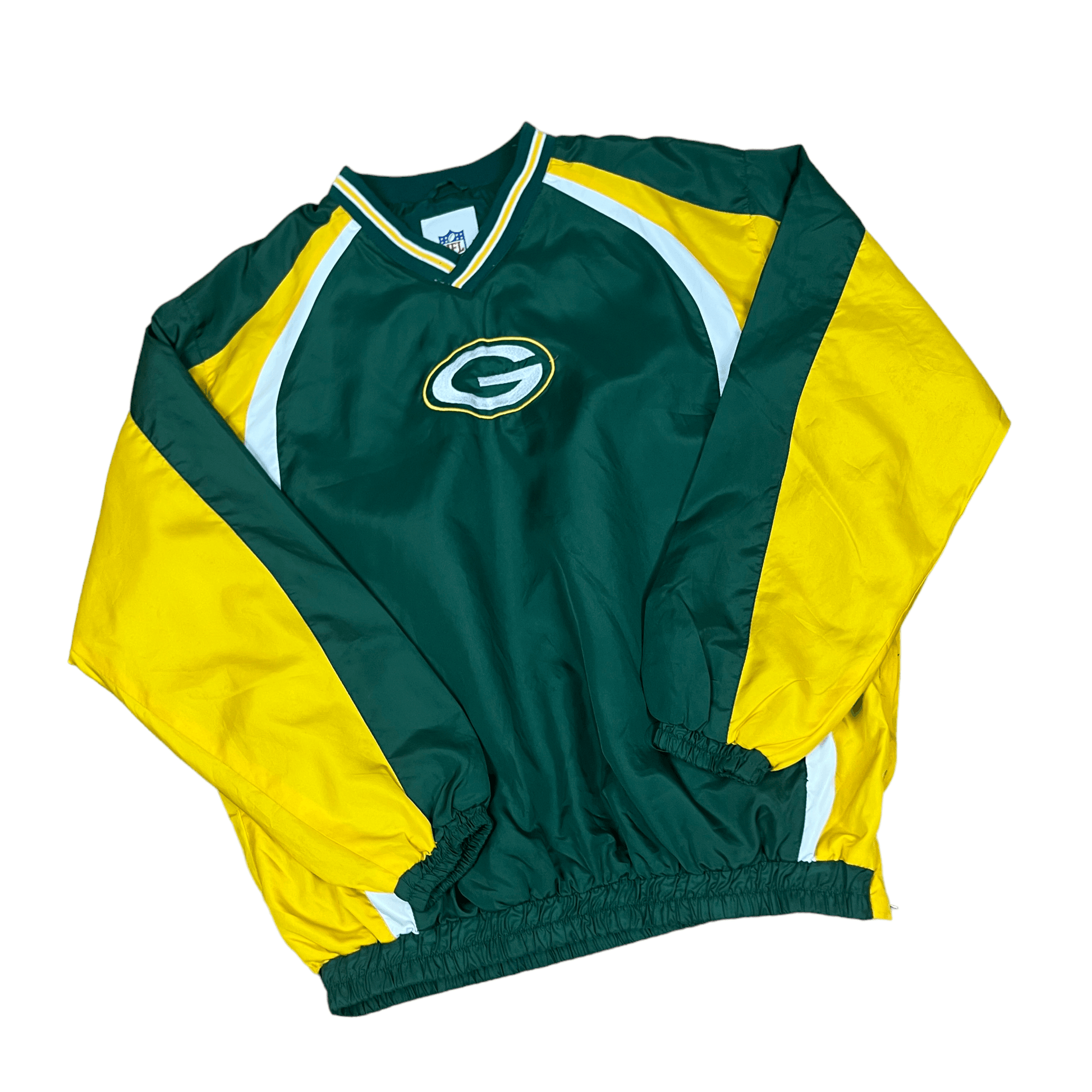 Vintage Green + Yellow NFL Green Bay Packers Pullover - Large - The Streetwear Studio