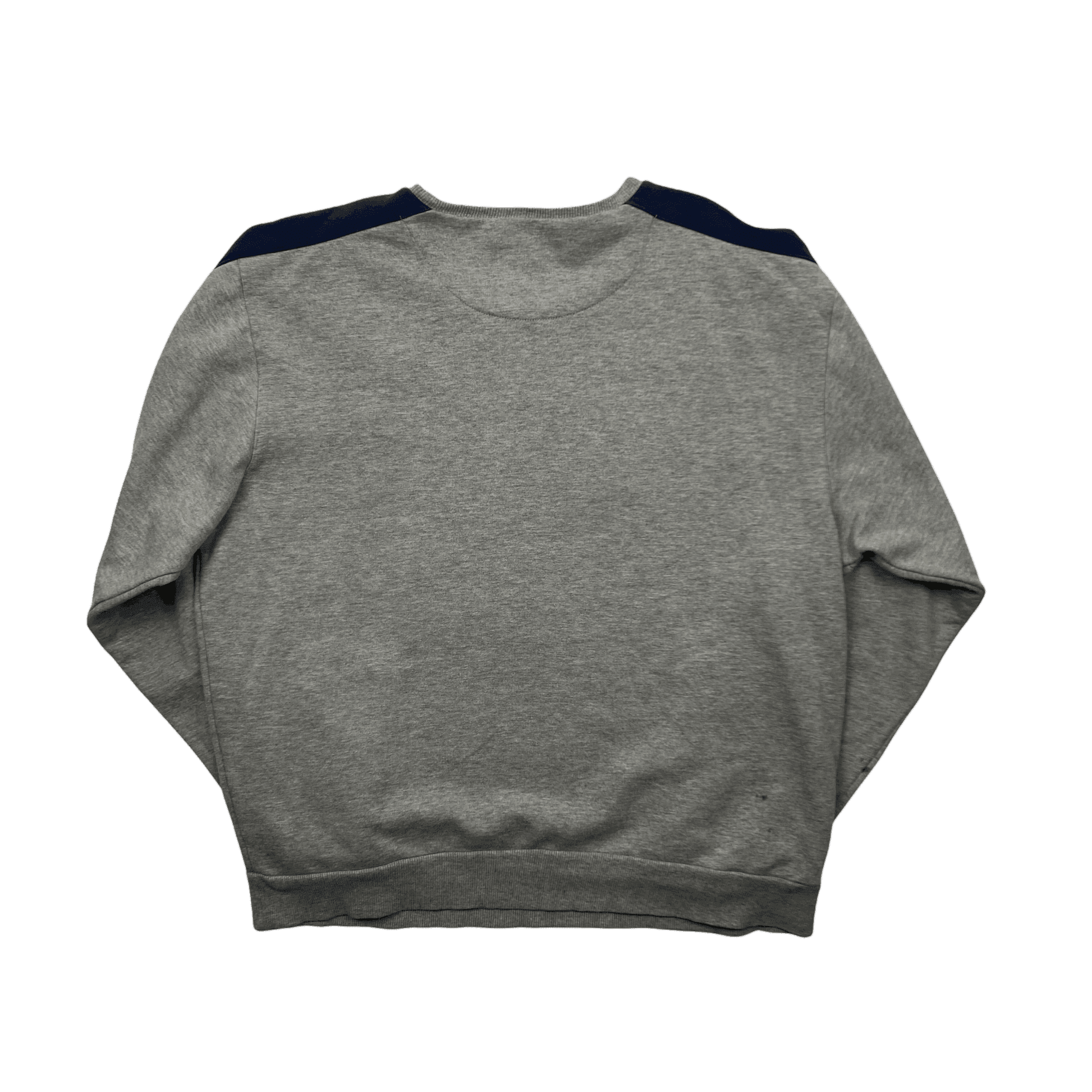 Vintage Grey + Navy Blue Nike Large Centre Logo Sweatshirt - Large - The Streetwear Studio