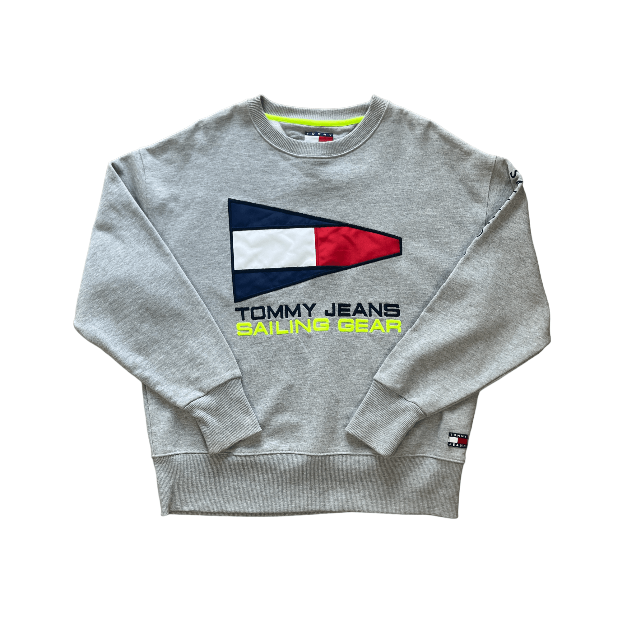 Vintage Grey Tommy Hilfiger Sailing Gear Sweatshirt - Large - The Streetwear Studio