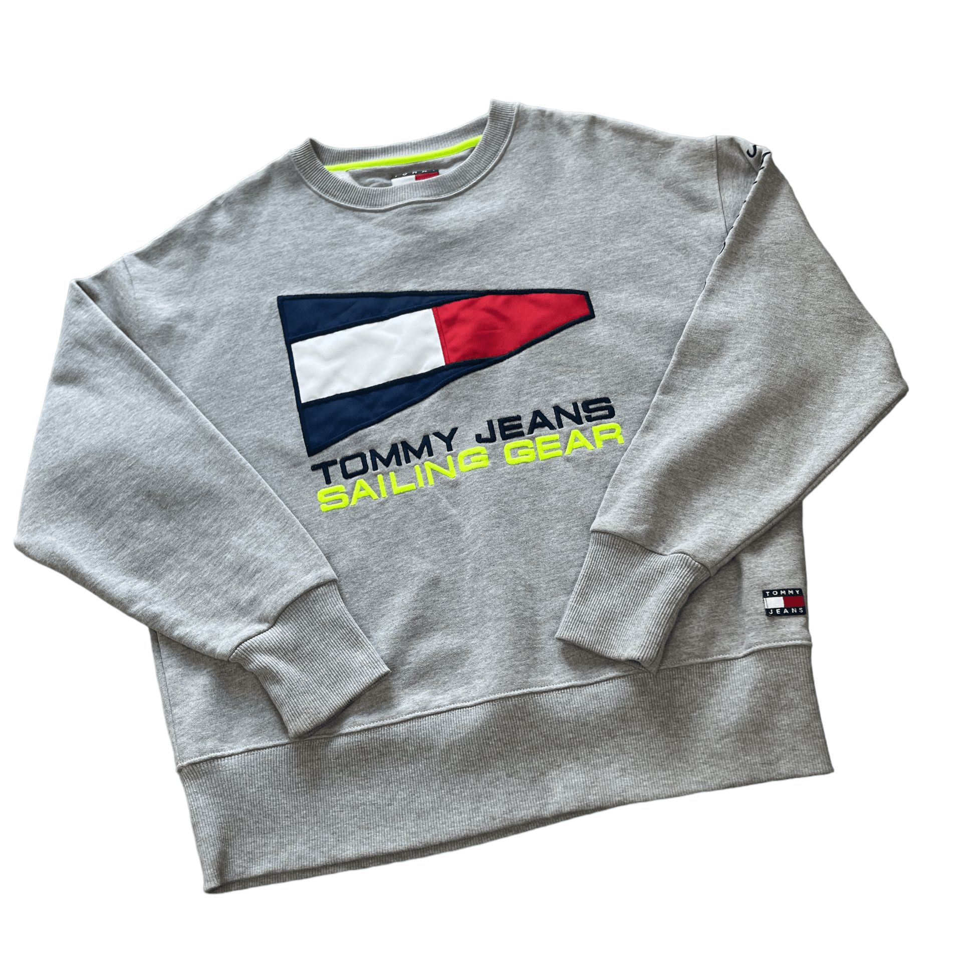 Vintage Grey Tommy Hilfiger Sailing Gear Sweatshirt - Large - The Streetwear Studio