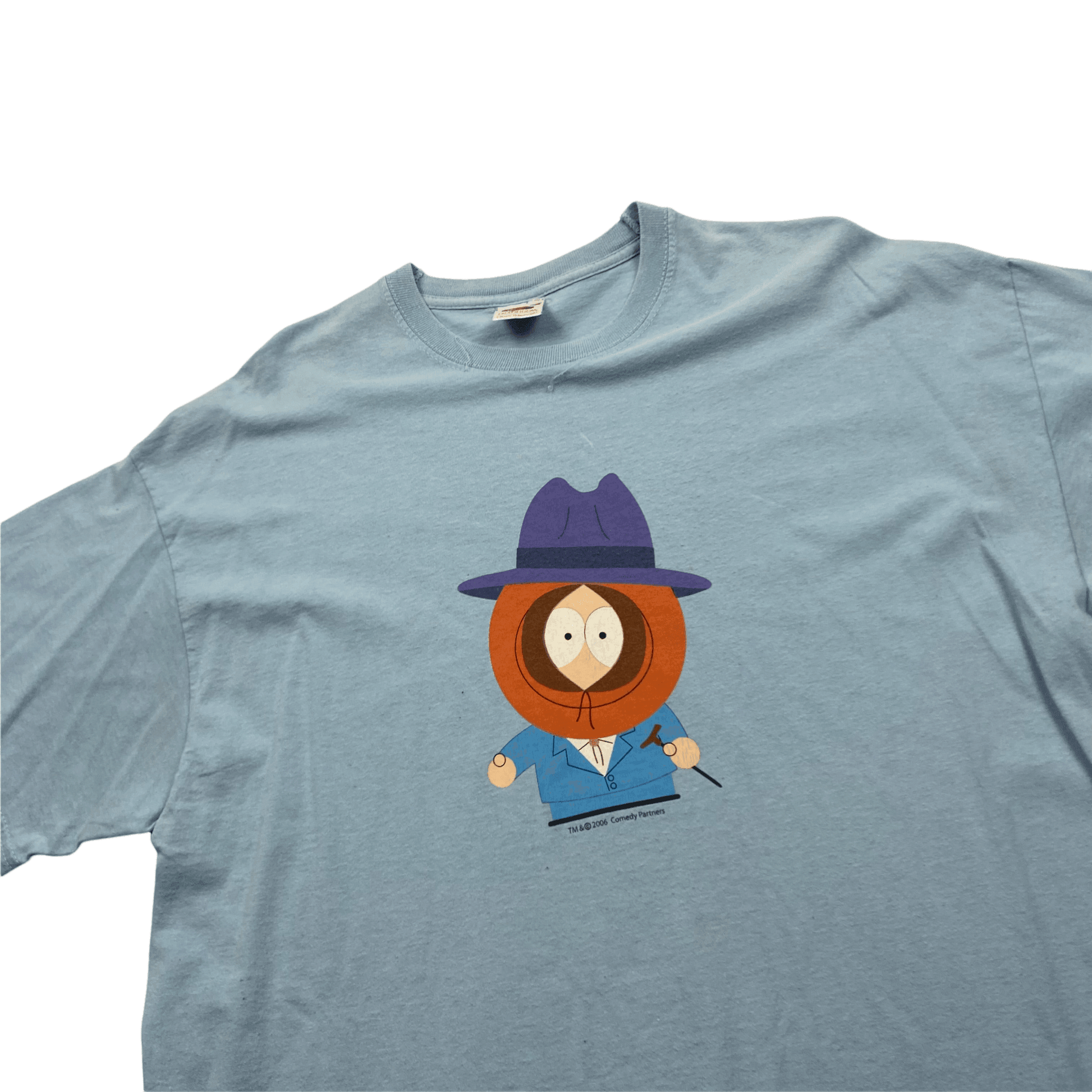 Vintage Light Blue 2006 Southpark Kenny Graphic Tee - Large - The Streetwear Studio