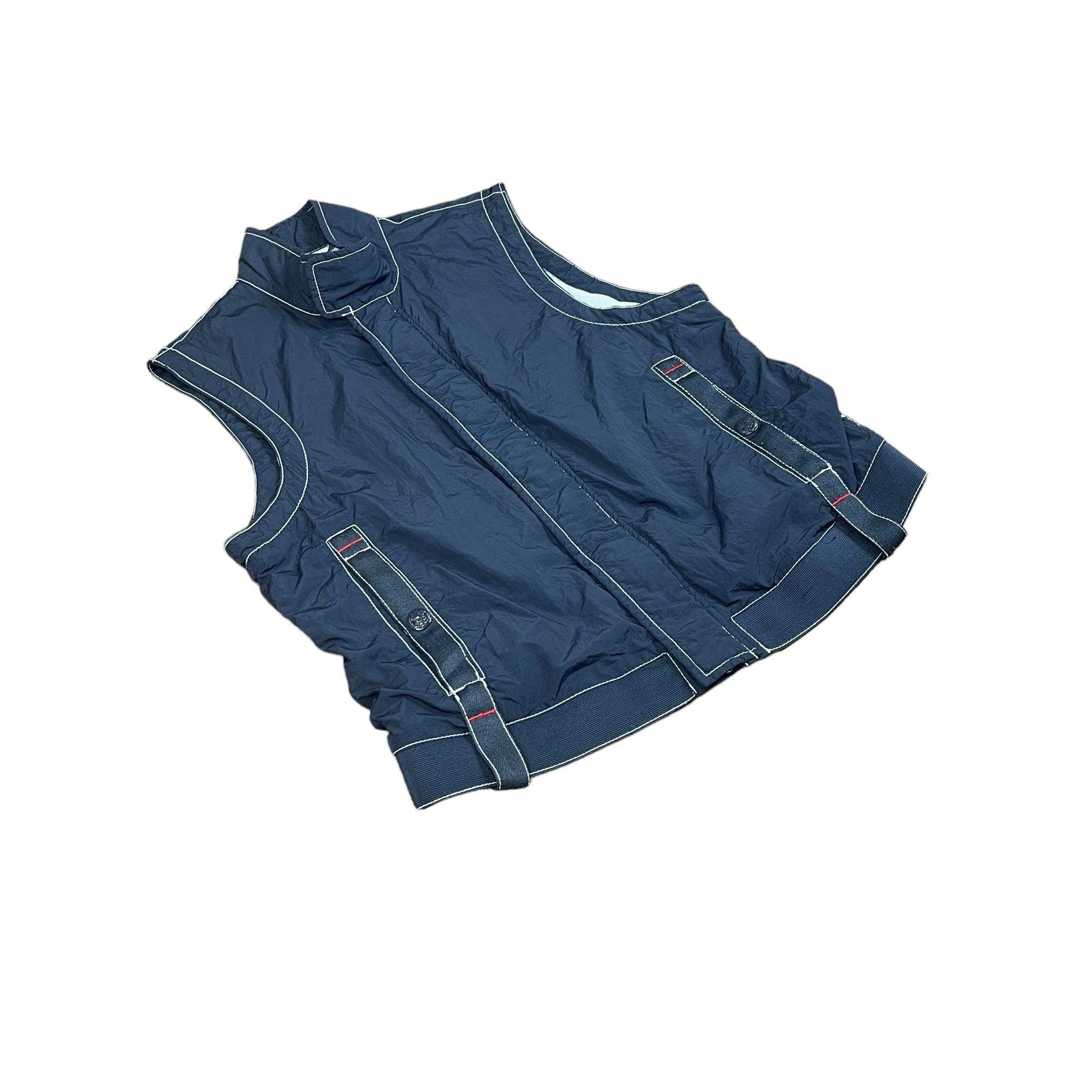 Vintage Navy Blue Armani Jeans Gilet - Medium - The Streetwear Studio