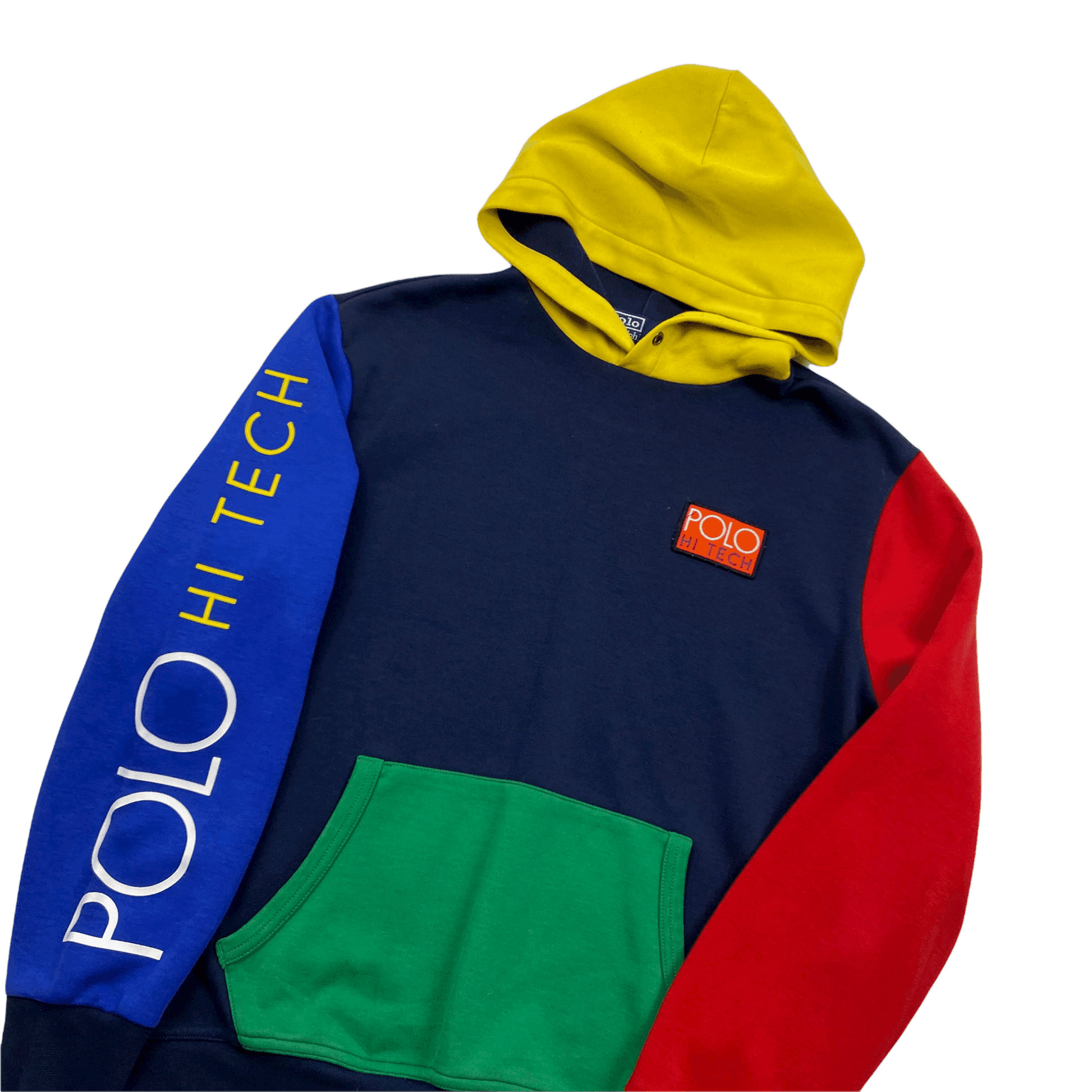 Vintage Navy Blue Green Red Polo Ralph Lauren Hi Tech Hoodie S