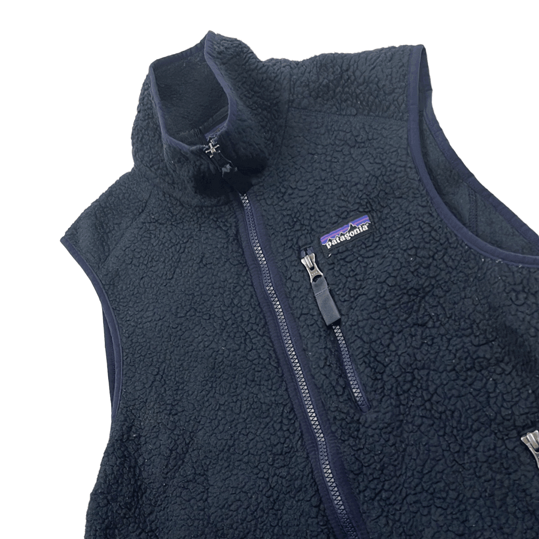 Vintage Navy Blue Patagonia Fleece Jacket - Small - The Streetwear Studio
