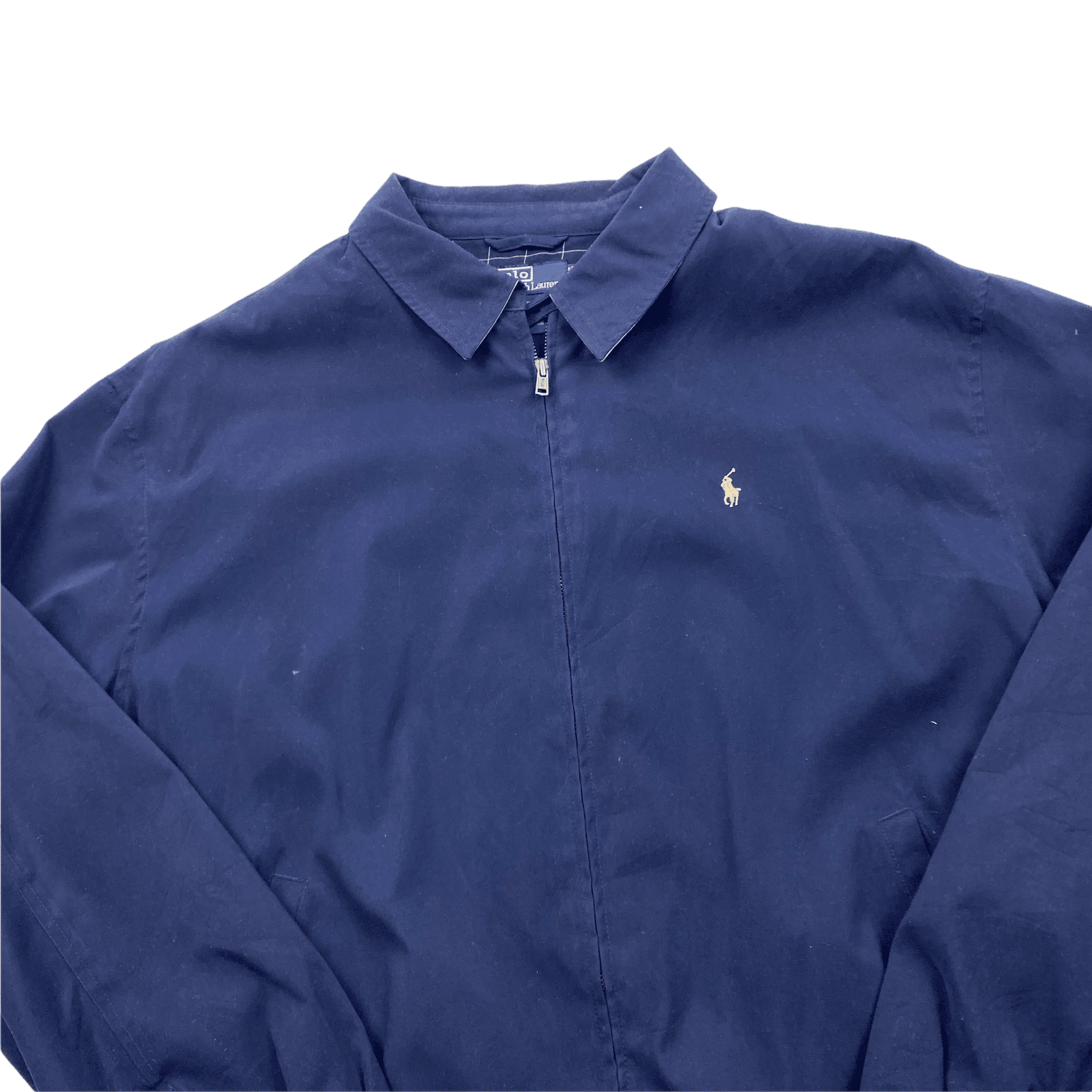 Vintage Navy Blue Polo Ralph Lauren Harrington Jacket - XXL (Recommended Size - Extra Large) - The Streetwear Studio
