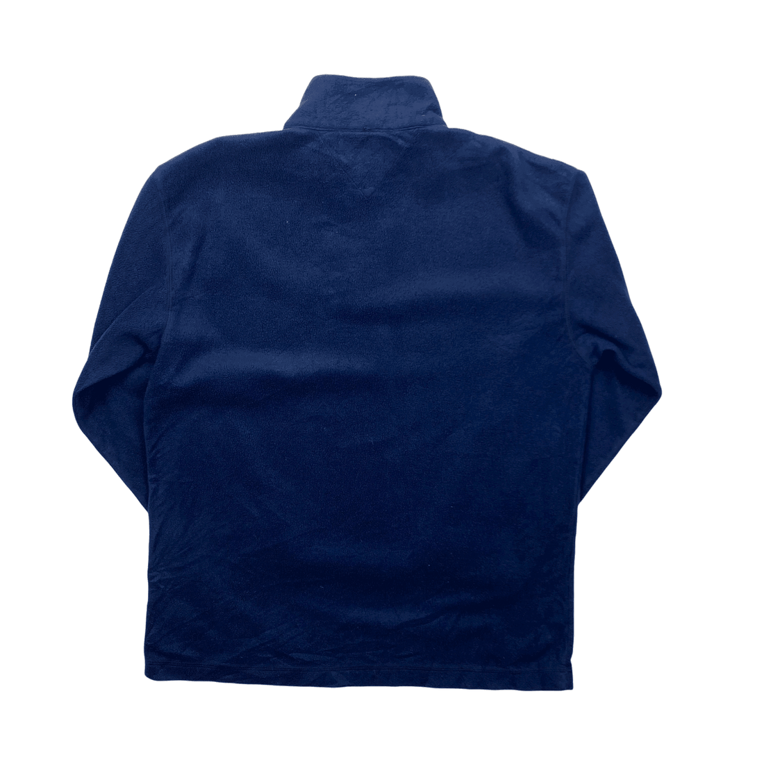 Vintage Navy Blue Tommy Hilfiger Athletics Spell-Out Quarter Zip Fleece - Large - The Streetwear Studio