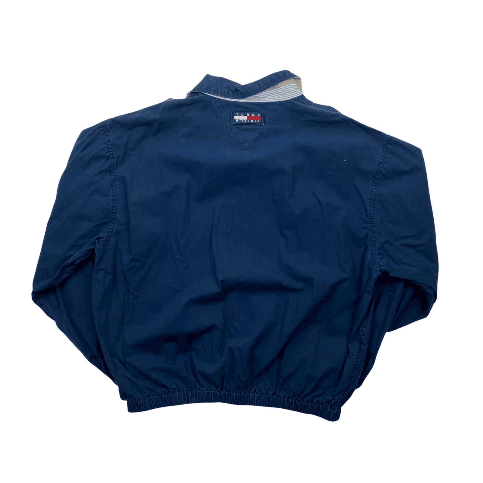 Vintage Navy Blue Tommy Hilfiger Crest Harrington Jacket - Large - The Streetwear Studio