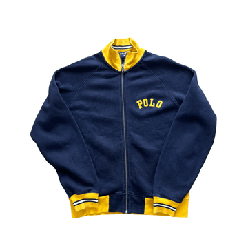 Vintage Navy Blue + Yellow Ralph Lauren Polo Sport Jacket - Medium - The Streetwear Studio