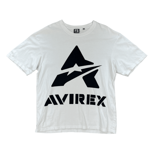 Vintage White Avirex Spell-Out Tee - Large - The Streetwear Studio