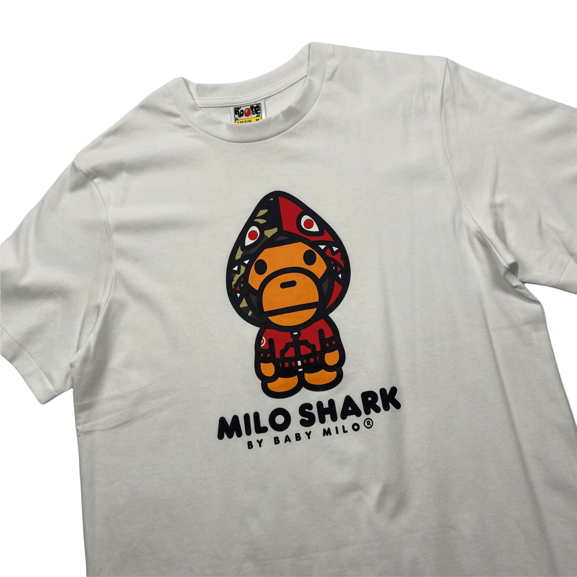 White A Bathing Ape (BAPE) Milo Shark Tee - Medium - The Streetwear Studio