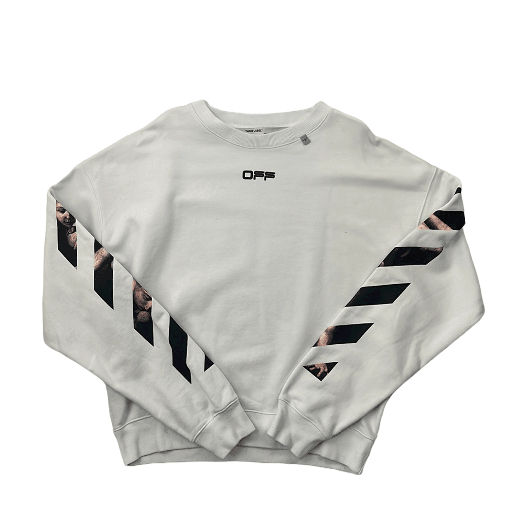 White + Black Off-White Sweatshirt - Small - The Streetwear Studio