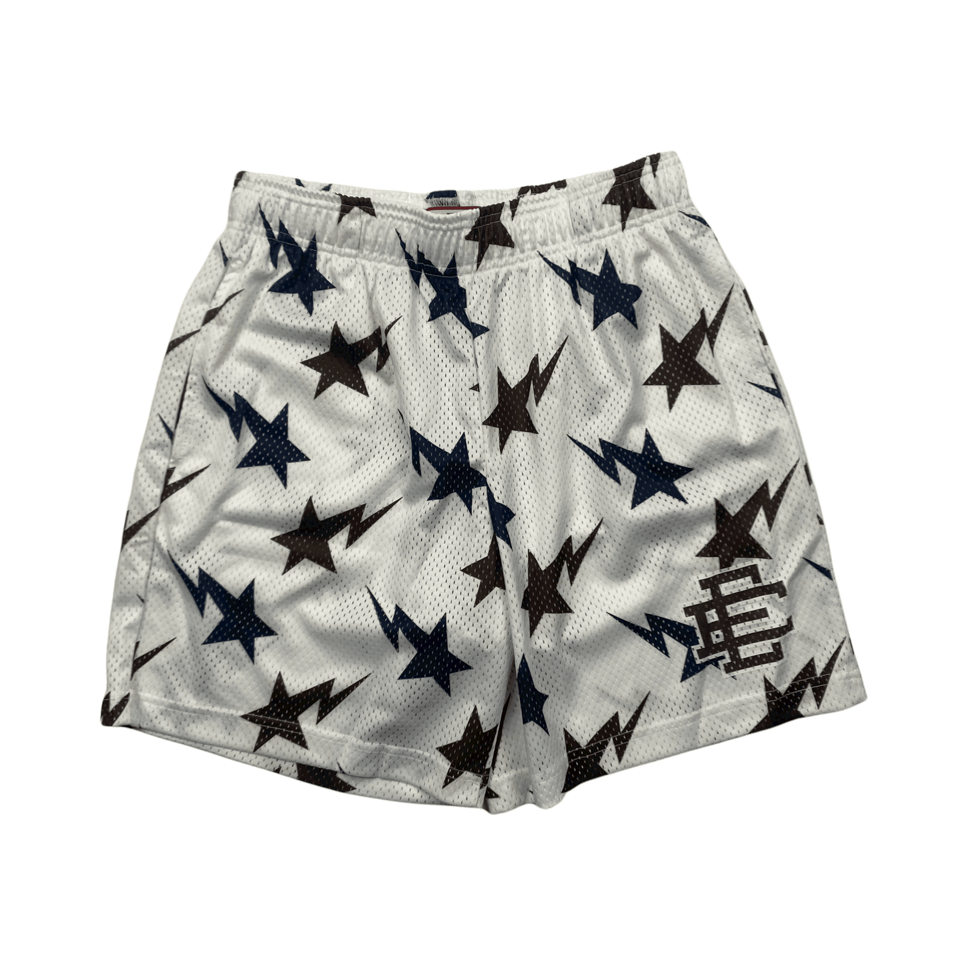 White Brown Eric Emanuel x BAPESTA Shorts Large