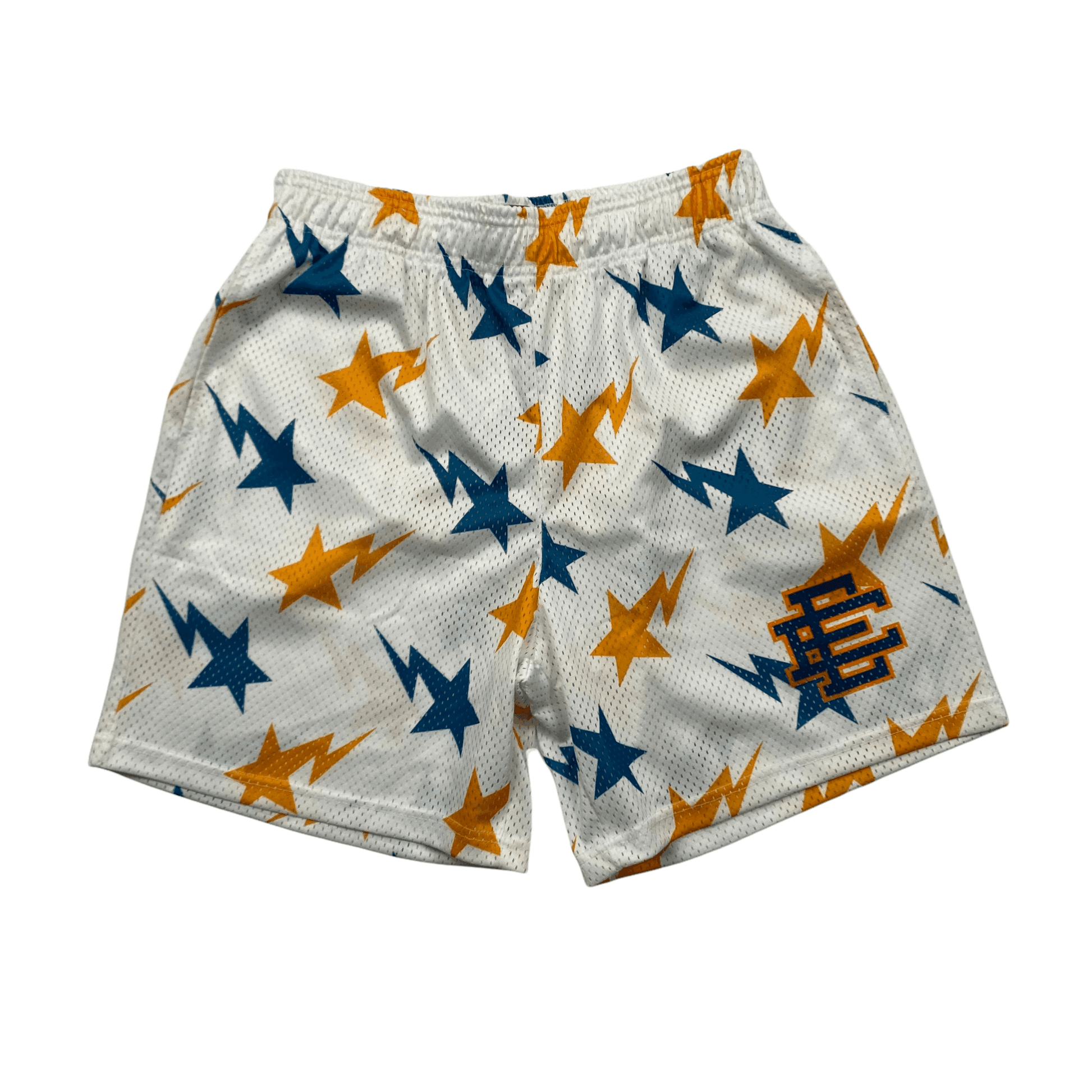 Orange and 2025 white shorts