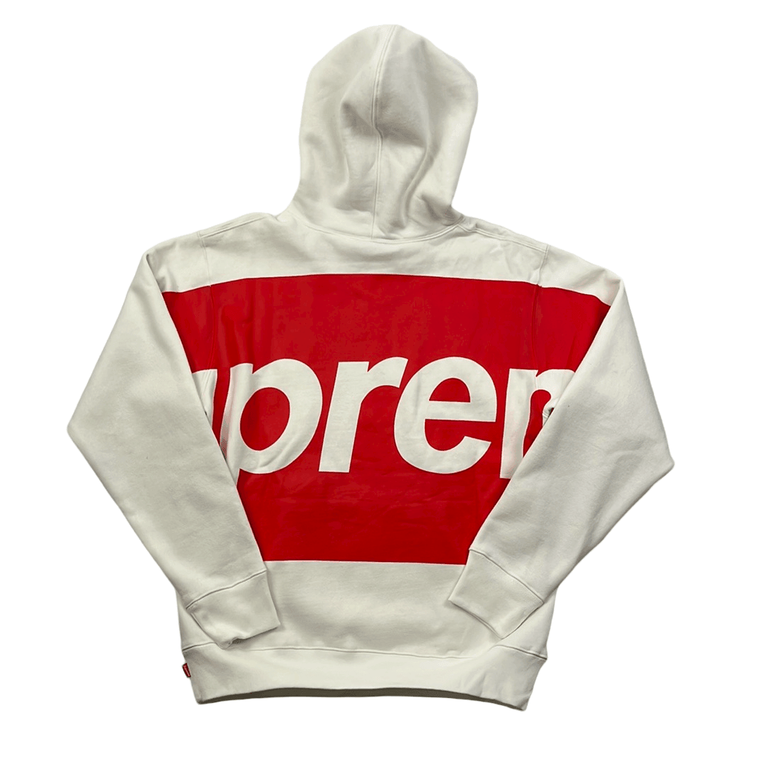 Supreme white shop and red hoodie