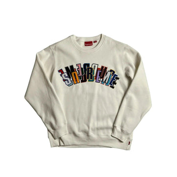 White Supreme Stacked Sweatshirt - Medium - The Streetwear Studio