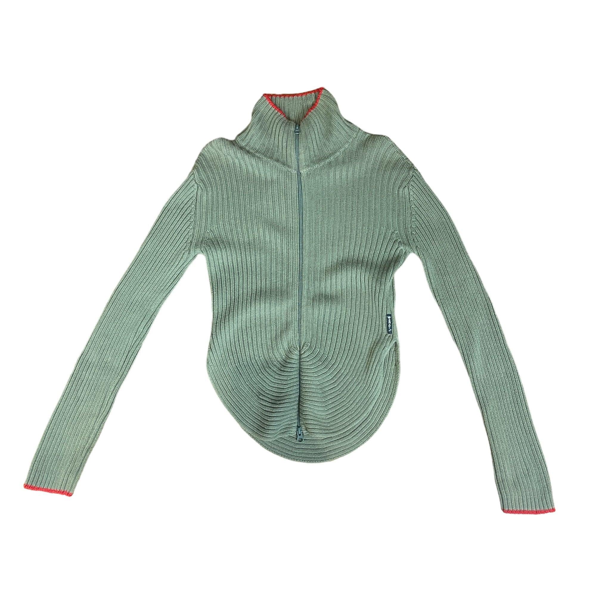 Women's Vintage Green Armani Jeans Knitted Jacket - Medium - The Streetwear Studio