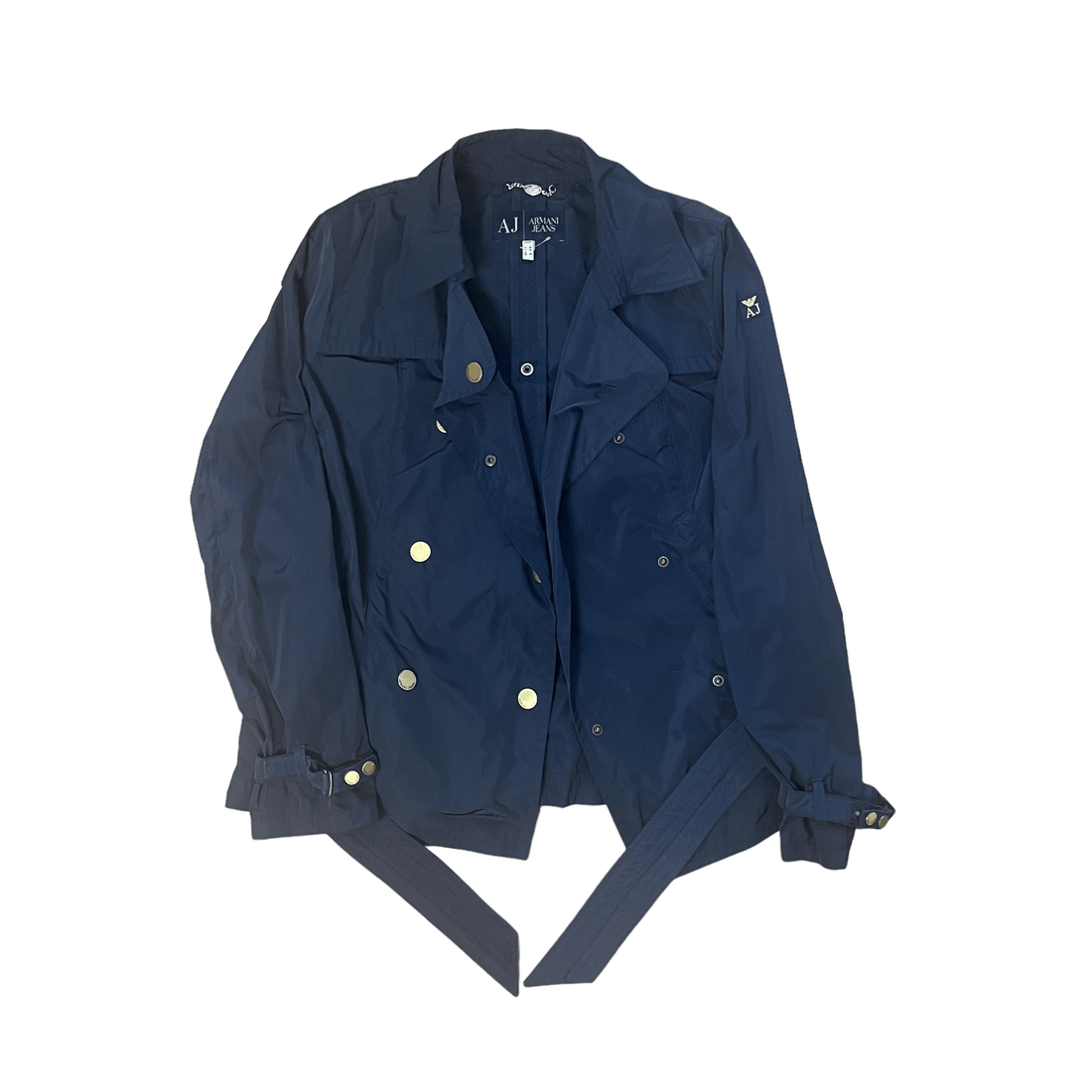 Women’s Vintage Navy Blue Armani Jeans Jacket - Medium (8) - The Streetwear Studio